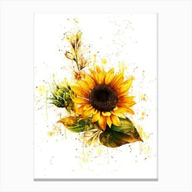 beauty flower watercolor Canvas Print