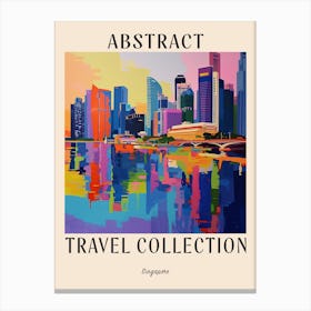 Abstract Travel Collection Poster Singapore 7 Canvas Print