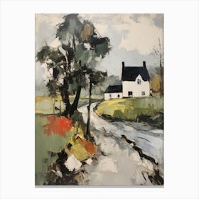 A Cottage In The English Country Side Painting 6 Canvas Print