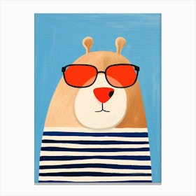 Little Capybara 2 Wearing Sunglasses Canvas Print