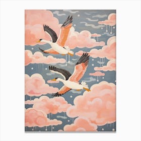 Vintage Japanese Inspired Bird Print Duck 5 Canvas Print