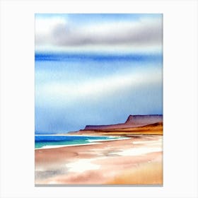 Playa De Famara, Lanzarote, Spain Watercolour Canvas Print