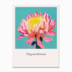 Chrysanthemum 1 Square Flower Illustration Poster Canvas Print