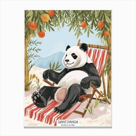 Giant Panda Relaxing In A Hot Spring Poster 1 Canvas Print