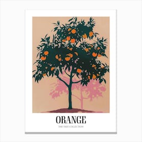 Orange Tree Colourful Illustration 4 Poster Canvas Print