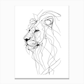 Lion Head Minimalist One Line Illustration Canvas Print