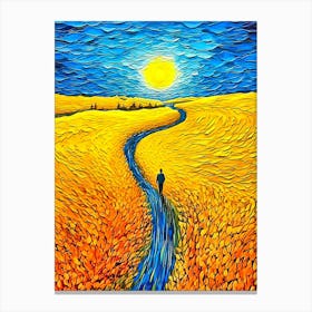 Person - Yellow Field By Person Canvas Print