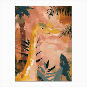 Cute Dinosaur Impasto Pastel Painting 1 Canvas Print