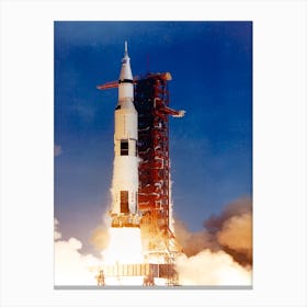 The Photograph Of The Saturn V Launch Vehicle (Sa 506), For The Apollo 11 Mission Liftoff On July 16, 1969, From Launch Complex 39a At The Kennedy Space Center Canvas Print