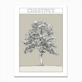 Chestnut Tree Minimalistic Drawing 1 Poster Canvas Print