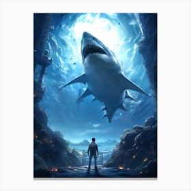 Shark In The Ocean Canvas Print