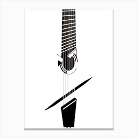 Black and White Acoustic Guitar 2 Canvas Print