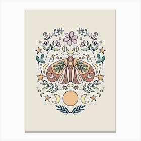 Magical Moon Moth | Oatmeal Canvas Print