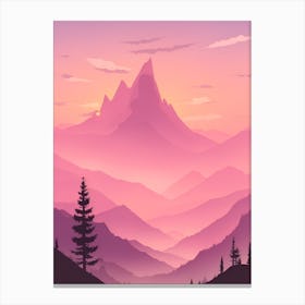 Misty Mountains Vertical Background In Pink Tone 92 Canvas Print