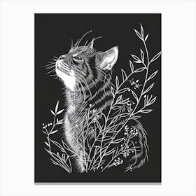 American Shorthair Cat Minimalist Illustration 3 Canvas Print