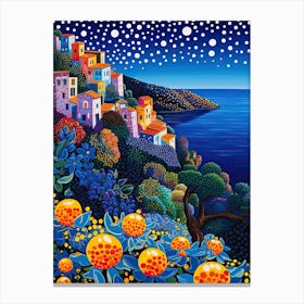 Amalfi, Italy, Illustration In The Style Of Pop Art 4 Canvas Print