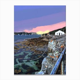 Bright Tresco Quay Sunset Canvas Print