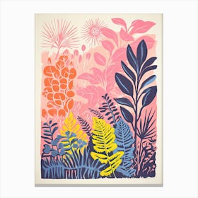 Colourful Botanical Risograph Style 21 Canvas Print