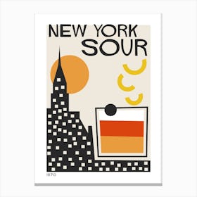 New York Sour Retro Cocktail  Neutral Canvas Print