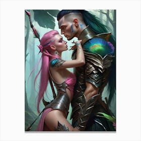 Warrior Couple, protection Canvas Print