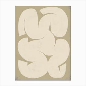 White Abstract Shapes Neutral Canvas Print