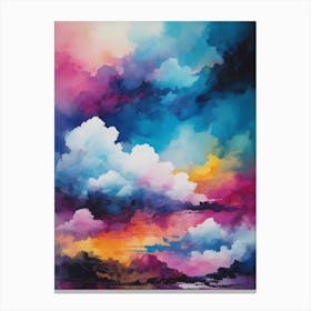 Abstract Glitch Clouds Sky (9) Canvas Print