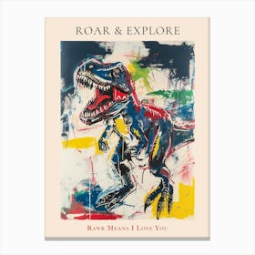 Graffiti Abstract T Rex Painting 1 Poster Canvas Print