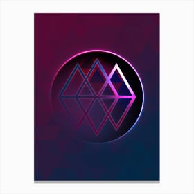 Geometric Neon Glyph on Jewel Tone Triangle Pattern 297 Canvas Print