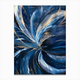 Blue And Gold Abstract Painting 16 Canvas Print