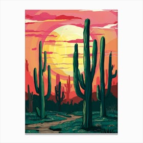 Cactus Sunset Canvas Print