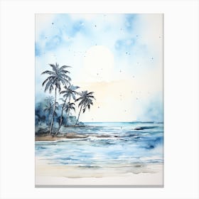 Watercolour Of Punaluu Beach   Hawaii Usa 2 Canvas Print