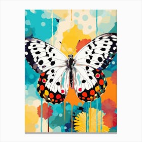 Pop Art Marbled White Butterfly 1 Canvas Print
