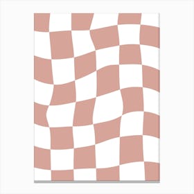 Checkerboard - Dusty Pink Canvas Print