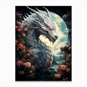 Dragon Flying Over Landscape Canvas Print