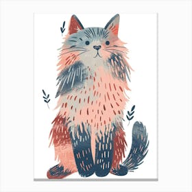 Highlander Cat Clipart Illustration 4 Canvas Print