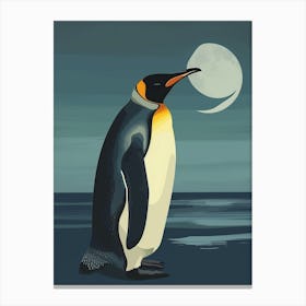 King Penguin Half Moon Island Minimalist Illustration 1 Canvas Print