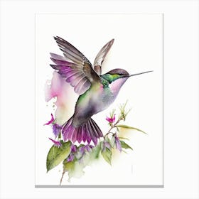 Black Chinned Hummingbird Cute Neon 3 Canvas Print