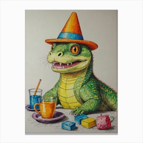 Lizard In A Hat 2 Canvas Print