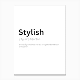 Stylish Definition Meaning Canvas Print