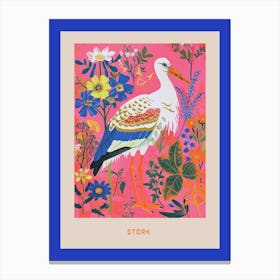Spring Birds Poster Stork 1 Canvas Print
