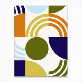 Midcentury Modern Shapes Abstract Poster 7 Canvas Print