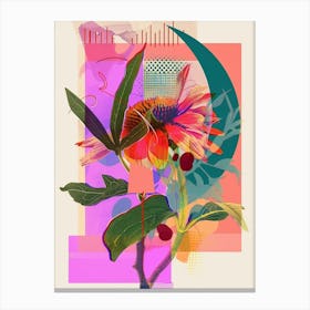 Gaillardia 4 Neon Flower Collage Canvas Print