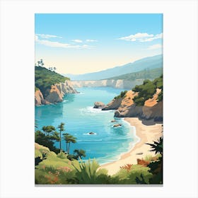 Big Sur California, Usa, Graphic Illustration 3 Canvas Print