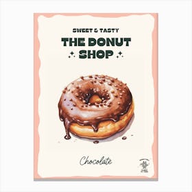 Chocolate Donut The Donut Shop 2 Canvas Print