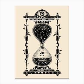 Vintage Esoteric Universe Hourglass  Canvas Print