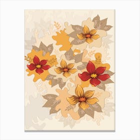 Autumn Flowers Vector Canvas Print