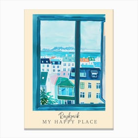 My Happy Place Reykjavik 4 Travel Poster Canvas Print