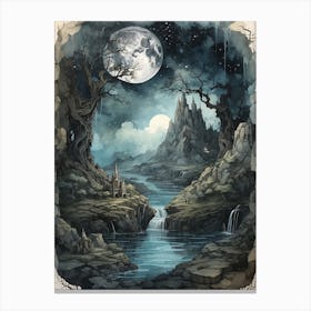 Full Moon In The Forest Canvas Print