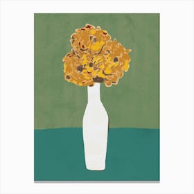 Yellow Flowers In A Vase Canvas Print