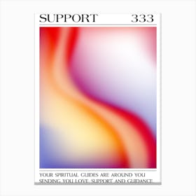 Support, Angel Number 333, Aura Gradient Canvas Print